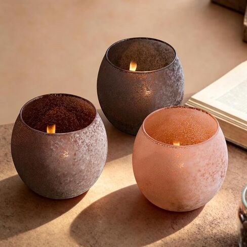 Brown Glass Candle HoldersSet of 4, Vintage Frosted Amber Votive Candle Holders for Thanksgiving Decorations, Decorative Tealight Candle Holders for Wedding Centerpieces, Fall Table Decor in Saudi Arabia