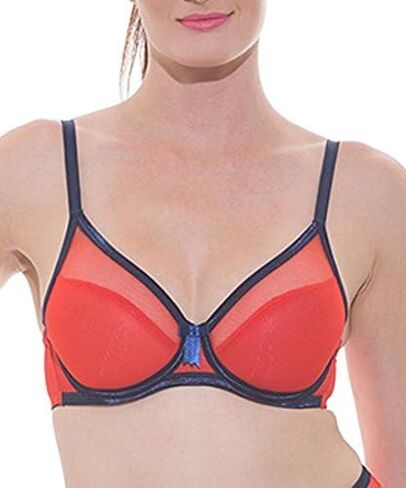 Claudette Fishnet Scoop Neck Bra Gia Red/Peacoat in Saudi Arabia