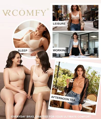 Wireless Jelly Bras for Women,Supportive Seamless T-Shirt Bras,Push Up Comfortable No Underwire Bra with Everyday Bras Nude in Saudi Arabia