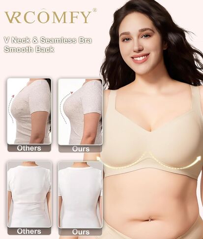 Wireless Jelly Bras for Women,Supportive Seamless T-Shirt Bras,Push Up Comfortable No Underwire Bra with Everyday Bras Nude in Saudi Arabia