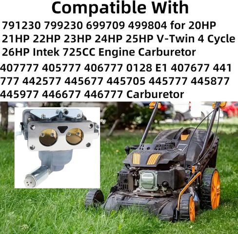 791230 Carburetor Fits for Briggs and Stratton V-Twin 4 Cycle 20HP 21HP 23HP 24HP 25HP Engine 407777 799230 699709 499804 for John Deere MIA10632 LA130 LA150 LA145 L120 Lawn Tractor Carb with Filter in Kuwait