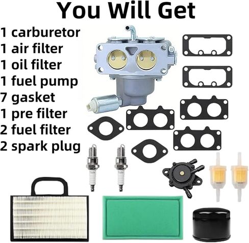 791230 Carburetor Fits for Briggs and Stratton V-Twin 4 Cycle 20HP 21HP 23HP 24HP 25HP Engine 407777 799230 699709 499804 for John Deere MIA10632 LA130 LA150 LA145 L120 Lawn Tractor Carb with Filter in Kuwait