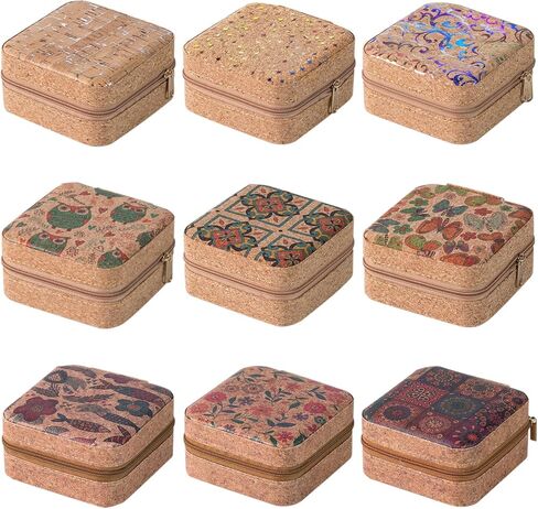 9 Pack Travel Jewelry Box Gifts for Pooja Bridesmaid Mini Jewelry Travel Case Box Bulk Jewelry Boxes Small Earring Storage Organizer in Kuwait