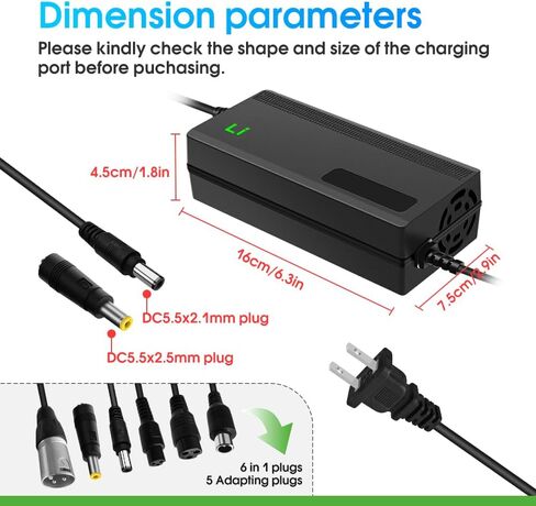 29.4V 3A/5A Charger with 6-in-1 Plug for 36V Lithium Battery Such as Car Truck Lawn Mower Boat Marine Batteries (29.4V5A) in Saudi Arabia
