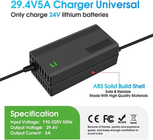 29.4V 3A/5A Charger with 6-in-1 Plug for 36V Lithium Battery Such as Car Truck Lawn Mower Boat Marine Batteries (29.4V5A) in Saudi Arabia