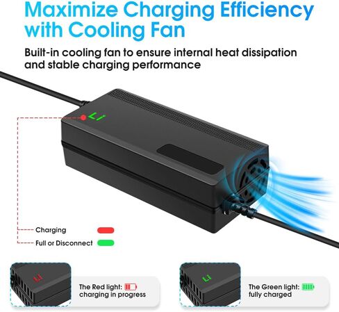 29.4V 3A/5A Charger with 6-in-1 Plug for 36V Lithium Battery Such as Car Truck Lawn Mower Boat Marine Batteries (29.4V5A) in Saudi Arabia