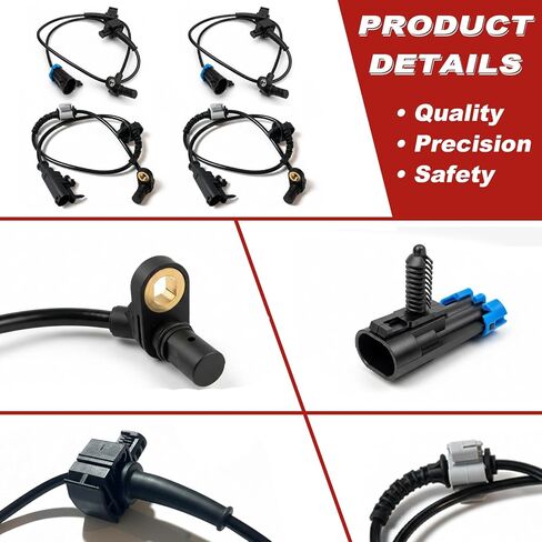 مستشعر سرعة عجلة ABS 4 قطع: أمامي خلفي يسار ويمين متوافق مع شيفروليه 2007-10 سيلفرادو 1500 V8 5.3L V8 6.0L V8 6.2L، 2007-12 Tahoe V8 5.3L/6.0L/6.2L، كاديلاك 2007-14 إسكاليد V8 6.0L/6.2L in Kuwait