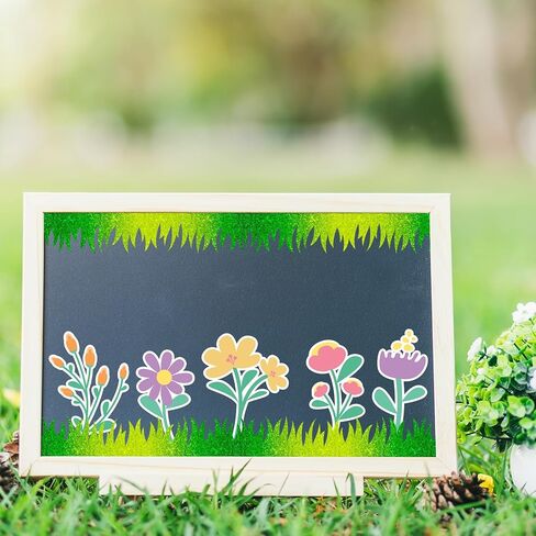 JarThenaAMCS 32.8 Ft Spring Holographic Bulletin Board Border Trim Border Green Grass Self Adhesive Stickers Roll for Classroom Office Party Wall Decor in Saudi Arabia