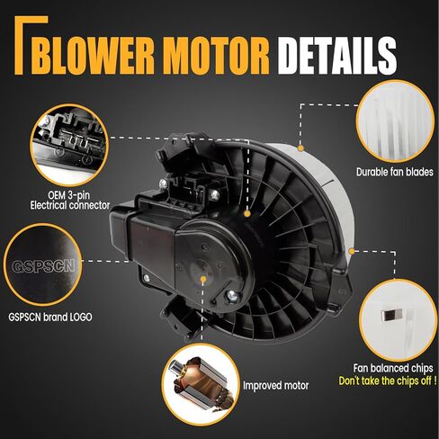GSPSCN 700249 AC Blower Motor with Fan Compatible with Toyota Corolla 2009-2019，Prius 2010-2015，Prius V 2012-2018 - HVAC Heater Blower Motor Replaces# 8710302260,8710302210,PM4031,TO3126127 in Kuwait