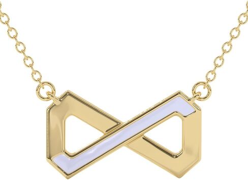 Geometric Infinity Necklace for Women, 925 Sterling Silver Jewelry with 14K Gold Vermeil (25x Thicker than Plated Gold Necklace), Hypoallergenic Silver Chain with Pendant, Free Jewelry Gift Box, 5Y Warranty in Kuwait