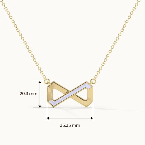 Geometric Infinity Necklace for Women, 925 Sterling Silver Jewelry with 14K Gold Vermeil (25x Thicker than Plated Gold Necklace), Hypoallergenic Silver Chain with Pendant, Free Jewelry Gift Box, 5Y Warranty in Kuwait