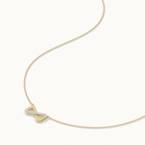Geometric Infinity Necklace for Women, 925 Sterling Silver Jewelry with 14K Gold Vermeil (25x Thicker than Plated Gold Necklace), Hypoallergenic Silver Chain with Pendant, Free Jewelry Gift Box, 5Y Warranty in Kuwait