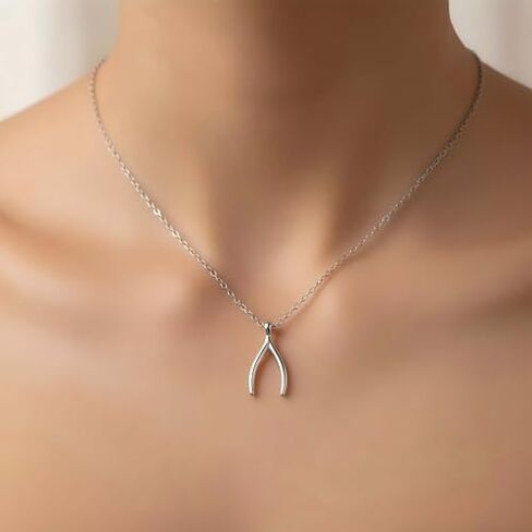 Wishbone Necklace for Women, Trendy Alt Jewelry Dainty Charm Pendant, Simple Everyday Jewelry, Fashion Accessory Gift for Her in Saudi Arabia
