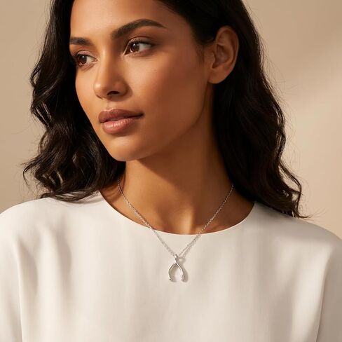 Wishbone Necklace for Women, Trendy Alt Jewelry Dainty Charm Pendant, Simple Everyday Jewelry, Fashion Accessory Gift for Her in Saudi Arabia