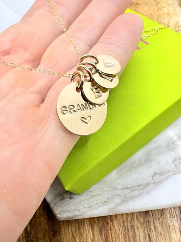 Mimi Necklace with Initials, 14k Gold Filled, Custom Grandma, Engraved Oma Necklace, Mimi Engraved Jewelry in Saudi Arabia