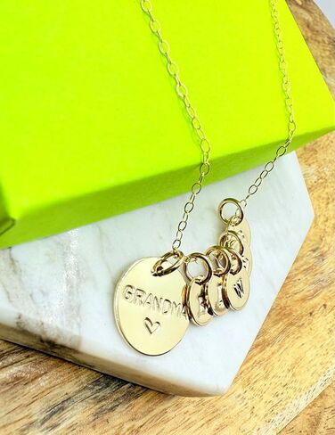 Mimi Necklace with Initials, 14k Gold Filled, Custom Grandma, Engraved Oma Necklace, Mimi Engraved Jewelry in Saudi Arabia