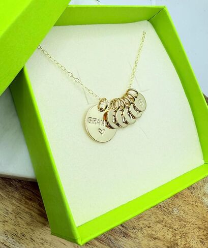 Mimi Necklace with Initials, 14k Gold Filled, Custom Grandma, Engraved Oma Necklace, Mimi Engraved Jewelry in Saudi Arabia