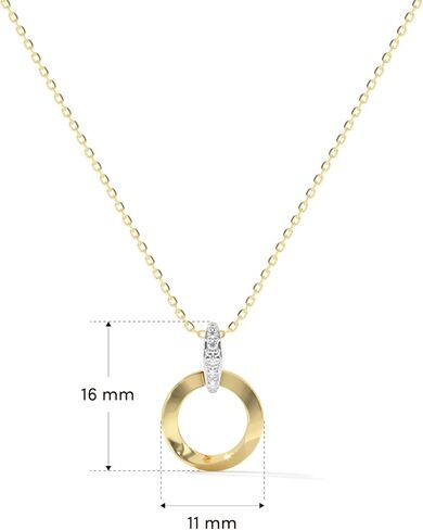 Mobius Loop 1/20 Carat Lab Grown Diamond Necklace for Women, 925 Sterling Silver Necklace with 14K Gold Vermeil, Hypoallergenic 925 Sterling Silver Jewelry for Christmas, Anniversary & Birthday Gift in Kuwait