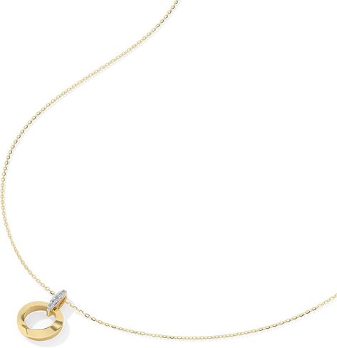 Mobius Loop 1/20 Carat Lab Grown Diamond Necklace for Women, 925 Sterling Silver Necklace with 14K Gold Vermeil, Hypoallergenic 925 Sterling Silver Jewelry for Christmas, Anniversary & Birthday Gift in Kuwait