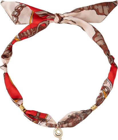 Initial Scarf Necklace for Women, Mom Everyday Bandana Necklace with Initial Charm, Gifts for Mom, Mothers Day Gift in Kuwait