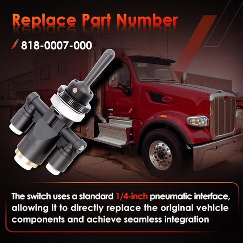 818-0007-000 Air Window Toggle Valve Switch Compatible for Peterbilt 379 & Kenworth – 1/4'' Control Interface in Saudi Arabia