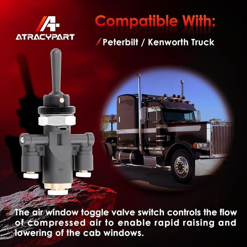818-0007-000 Air Window Toggle Valve Switch Compatible for Peterbilt 379 & Kenworth – 1/4'' Control Interface in Saudi Arabia