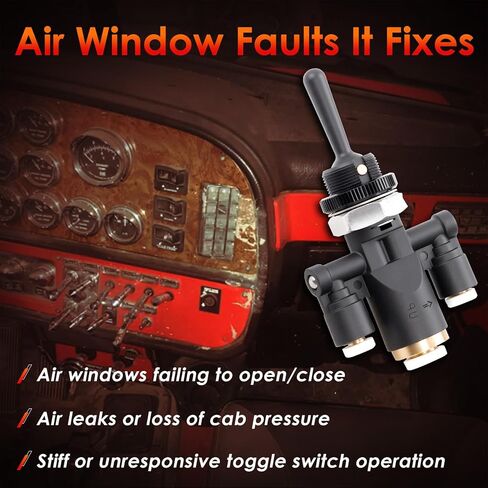 818-0007-000 Air Window Toggle Valve Switch Compatible for Peterbilt 379 & Kenworth – 1/4'' Control Interface in Saudi Arabia