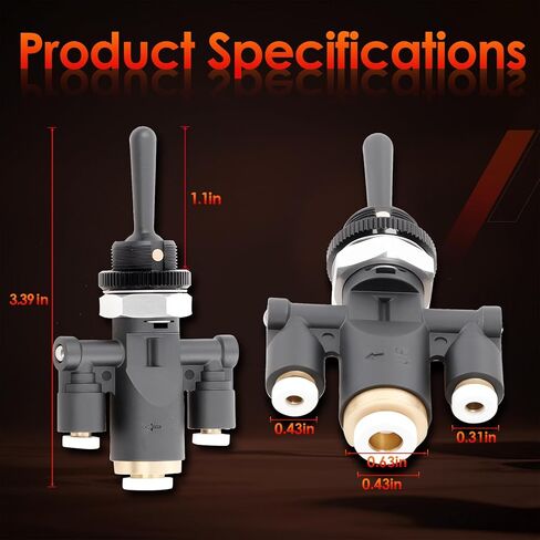 818-0007-000 Air Window Toggle Valve Switch Compatible for Peterbilt 379 & Kenworth – 1/4'' Control Interface in Saudi Arabia