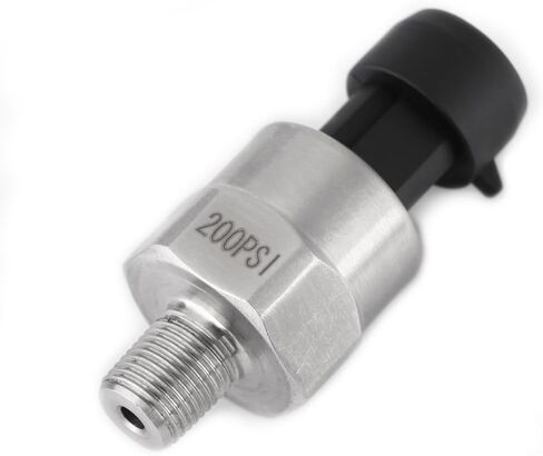 Estink Water Pressure Transducer, 1pc 1/8" NPT Thread Type Stainless Steel Pressure Transducer Sender Sensor for Oil Fuel Air Water, with Cable, 200PSI in Kuwait