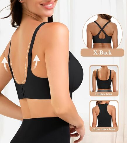 Seamless Bras for Women, Wireless Scalloped V-Neck Push Up Full Coverage Bra, Comfort Everyday Tshirt Bralette in Saudi Arabia