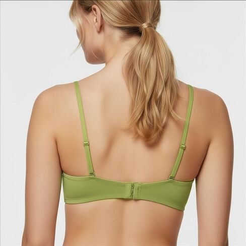 SiIRiver Women's Inbarely Triangle Bralette Plunge Silk Bra No Underwire Thin Padding Comfortable Everyday in Saudi Arabia