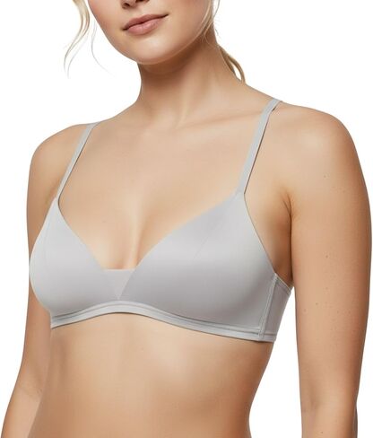 SiIRiver Women's Inbarely Triangle Bralette Plunge Silk Bra No Underwire Thin Padding Comfortable Everyday in Saudi Arabia
