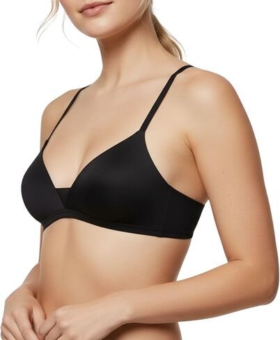 SiIRiver Women's Inbarely Triangle Bralette Plunge Silk Bra No Underwire Thin Padding Comfortable Everyday in Saudi Arabia