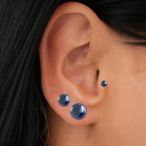 18Pcs Glass Ear Stretching Kit,1.6-7mm Hypoallergenic Ear Gauge Plugs,Single Flare Glass Plugs with O-Rings,Domed Body Piercing Jewelry Set for Piercing,Stretching & Ear Expanders in Kuwait