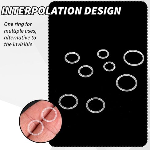 24 Pcs Clear Nose Rings, Acrylic Clear Nose Piercing, Hoop Piercing Retainers, Invisible Horseshoe Ring, Ear Piercings Retainer(6/8/10/12mm) in Kuwait