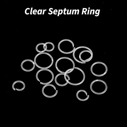 24 Pcs Clear Nose Rings, Acrylic Clear Nose Piercing, Hoop Piercing Retainers, Invisible Horseshoe Ring, Ear Piercings Retainer(6/8/10/12mm) in Kuwait