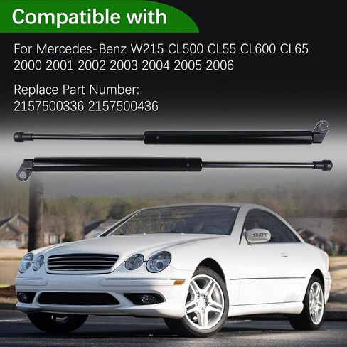 2Pcs 2157500336 Trunk Support Strut Shocks Gas Springs Arms Fit for 2000-2006 Mercedes-Benz W215 CL500 CL55 CL600 CL65 Replace 2157500436 in Kuwait