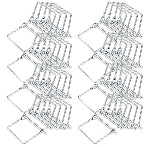 40 Pcs Trailer Hitch Pin, 1/4 Inch Heavy Duty Carbon Steel Safety Coupler and Shaft Locking Pin, for Farm Lawn Garden Towing PTO Equipment and Hitches, Silver in Kuwait