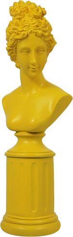 SIMON'S SHOP Modern Classical Lady Bust Statue, 12.5'' Tall Sculpture White Female Figure on Pedestal for Shelf Console Tabletop Mantel, French Style Home Office Décor in Kuwait