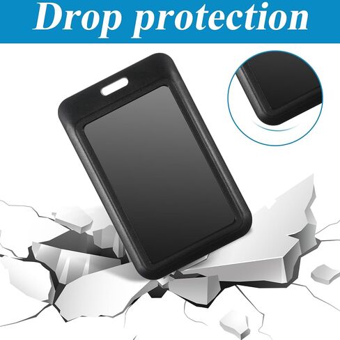 40 Pcs Vertical Hard Plastic ID Badge Holder, Sliding Card Case Name Tag Card Holder Badge Sleeve ID Case Protector with Clear Window for Nurses Office Credit Cards in Kuwait