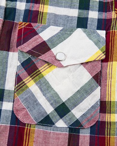 TUNEVUSE Boys Western Shirts Pearl Snap Short Sleeve Casual Plaid Button Down Kids Shirt 100% Cotton in Saudi Arabia