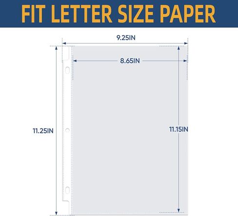 60 Pack Sheet Protectors,8.5 x11 Inch,Clear Heavy Duty Page Protectors for 3 Ring Binder, Top Loading Polypropylene Plastic Sleeves,Document Protectors for School Office Supplie,Letter Size in Kuwait