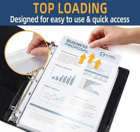 60 Pack Sheet Protectors,8.5 x11 Inch,Clear Heavy Duty Page Protectors for 3 Ring Binder, Top Loading Polypropylene Plastic Sleeves,Document Protectors for School Office Supplie,Letter Size in Kuwait