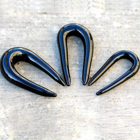 Pair of Black U Shaped Glass Tapers/Hangers in Saudi Arabia