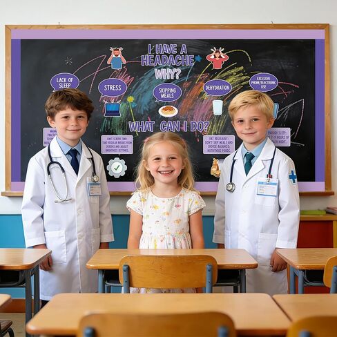 80 قطعة من لوحة الإعلانات الخاصة بالصداع ديكورات الفصول الدراسية، فتحات ذات موضوع صحي، علامة الاسم، حواف أرجوانية، ملصق مكتب ممرضة المدرسة، مستشفى الرعاية الصحية، ديكور العيادة، لوازم سبورة الطباشير الجدارية in Kuwait