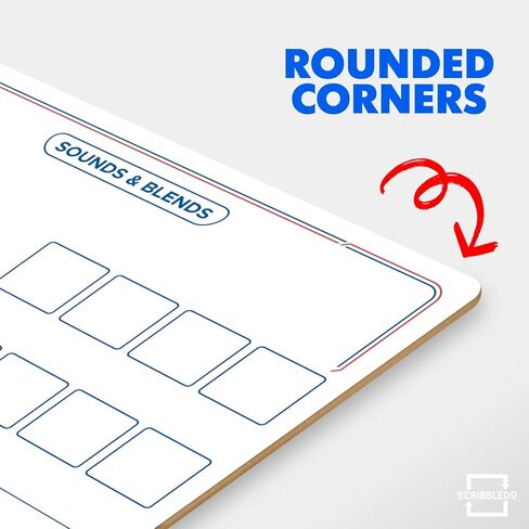 SCRIBBLEDO Elkonin Boxes Dry Erase Board 9x12 Inch Phonics Games Sounds and Blends Syllables Writing Practice Reusable Spelling Words Learn to Read and Write Homeschool & Classroom Supplies in Saudi Arabia