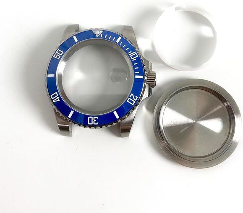 Watch Case with Band for Miyota 8215 Movement/mingzhu2813 Movement, Blue Bezel Diver Style Case Set, 904L Stainless Steel & Sapphire Crystal‌ in Saudi Arabia
