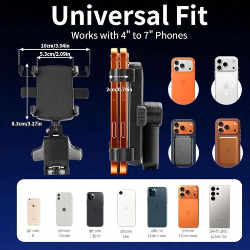 YUHENG Motorcycle Phone Mount-3s Easy Install-7.2inch Big Phone Friendly Bike Phone Holder for Bicycle-Effortless Install Bike Phone Mount-Secure Motorcycle Handlebar Phone Mount-with All Cell Phones in Kuwait