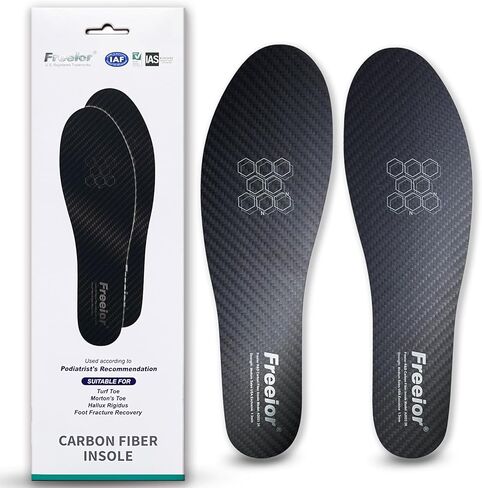نعل داخلي من ألياف الكربون، زوج واحد، من أجل تخفيف آلام أصابع القدم وشفاء كسور القدم، وبطانة رقيقة صلبة لتقويم العظام للنساء مقاس 6.5-7 in Kuwait