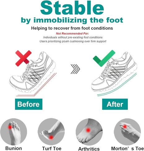 نعل داخلي من ألياف الكربون، زوج واحد، من أجل تخفيف آلام أصابع القدم وشفاء كسور القدم، وبطانة رقيقة صلبة لتقويم العظام للنساء مقاس 6.5-7 in Kuwait